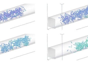Analizy numeryczne DEM transportu elementów sypkich przez układy technologiczne
