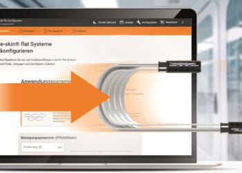 Konfigurator e-skin flat zapewnia wszystkie istotne dane, takie jak rysunek techniczny, plik STEP, listę części i instrukcje montażu do natychmiastowego pobrania