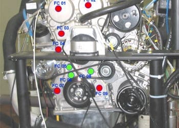 Lokalizacja czujników drgań silnika