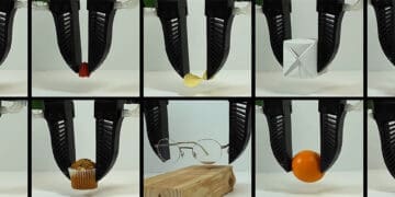 Miękki chwytak robota z czujnikiem dotyku w działaniu