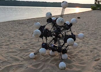 Mobilny robot z&nbsp;dwudziestoma siłownikami