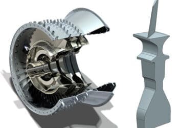 Model CAD segmentu łopatki sprężarki wysokiego ciśnienia