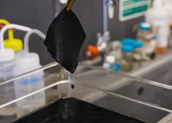 Najczarniejsza tkanina z wełny merynosów