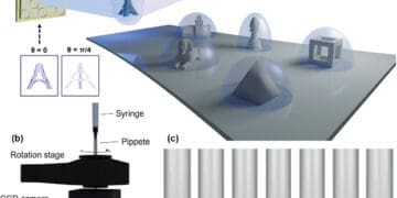 Schemat działania seryjnego wolumetrycznego druku 3D