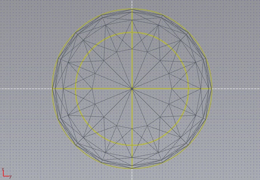 Siatka trójkątów nałożona na geometrię CAD