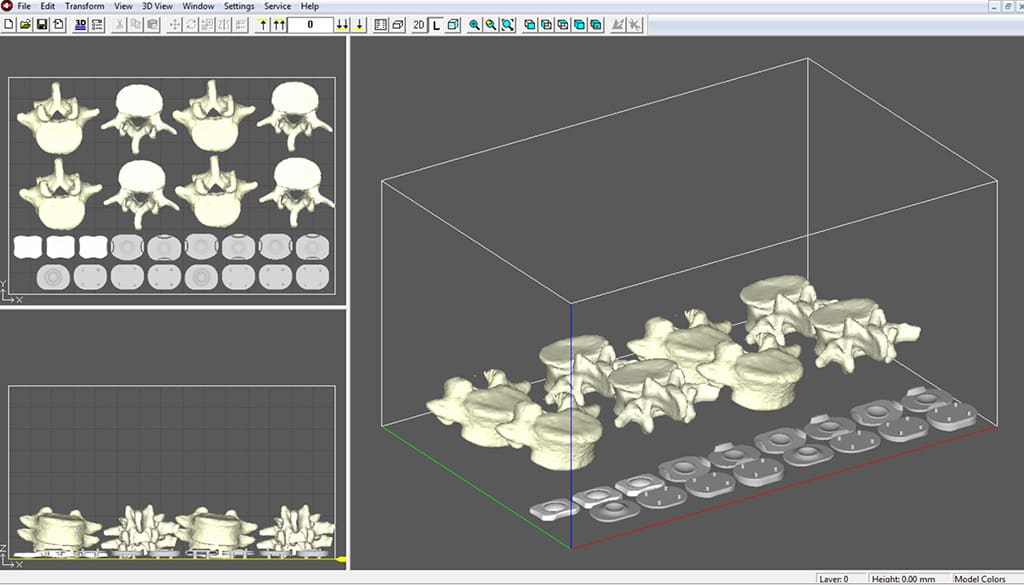 Widok wirtualnej komory roboczej drukraki
