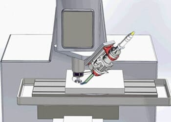 Schemat konfiguracji obrabiarki do TAM (thermally assisted machining)