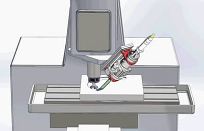 Schemat konfiguracji obrabiarki do TAM (thermally assisted machining)
