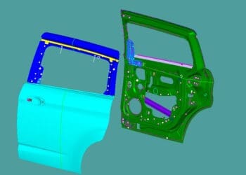 model 3D drzwi przesuwnych samochodu