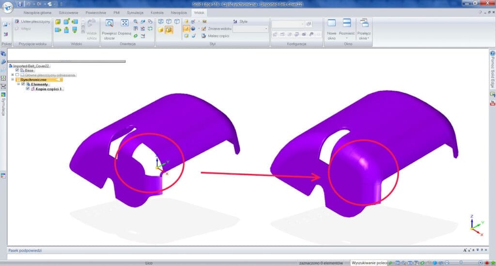 Naprawa Nieciągłości Powierzchni Importowanego Modelu CAD