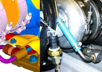 odległość pomiędzy przewodem paliwowym a opaską zaciskową