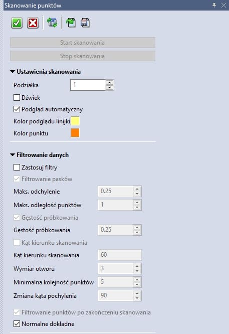 Okno dialogowe skanowania