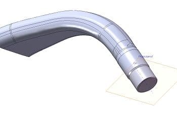 Widok płaszczyzny prostopadłej do osi elementu walcowego modelu